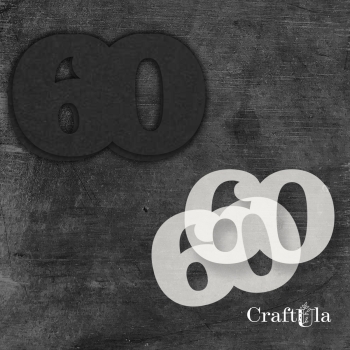 Cyfra 60 + 2 maski - różne kolory
