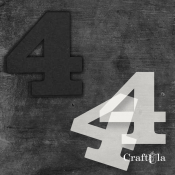 Cyfra 4 + 2 maski - różne kolory