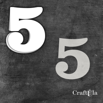 Cyfra 5 + 1 maska - różne kolory