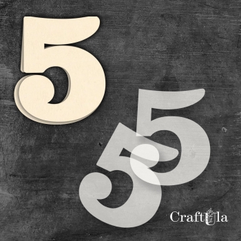Cyfra 5 + 2 maski - różne kolory