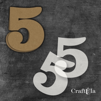 Cyfra 5 + 2 maski - różne kolory
