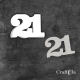 Cyfra 21 + 1 maska - różne kolory