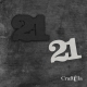 Cyfra 21 + 1 maska - różne kolory