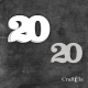 Cyfra 20 + 1 maska - różne kolory