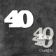 Cyfra 40 + 2 maski - różne kolory
