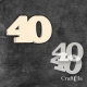 Cyfra 40 + 2 maski - różne kolory