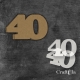 Cyfra 40 + 2 maski - różne kolory