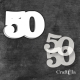Cyfra 50 + 2 maski - różne kolory