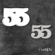 Cyfra 55 + 1 maska - różne kolory