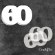 Cyfra 60 + 2 maski - różne kolory