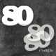 Cyfra 80 + 2 maski - różne kolory