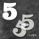 Cyfra 5 + 2 maski - różne kolory