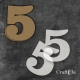 Cyfra 5 + 2 maski - różne kolory