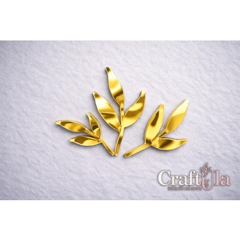 Zestaw listków - Akryl - złoto - 138