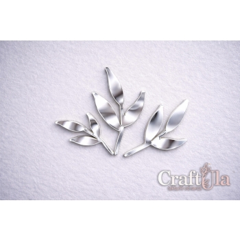 Zestaw listków - Akryl - srebro - 138s