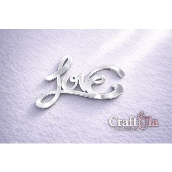 Napis Love - Akryl - srebro - 139s