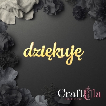 Dziękuję - napis - Akryl - złoto - 0144