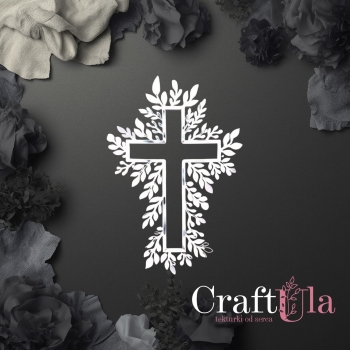 Krzyż - Akryl - srebro - 0149s