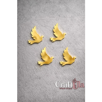 Mini gołębie - Akryl - złoto - 135