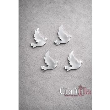 Mini gołębie - Akryl - srebro - 135s