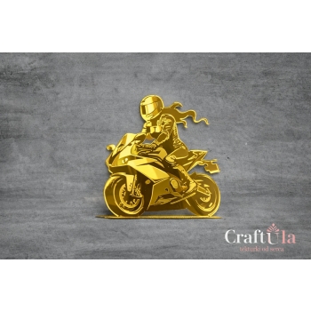 Kobieta na motorze 1 - Akryl - złoto - 0130